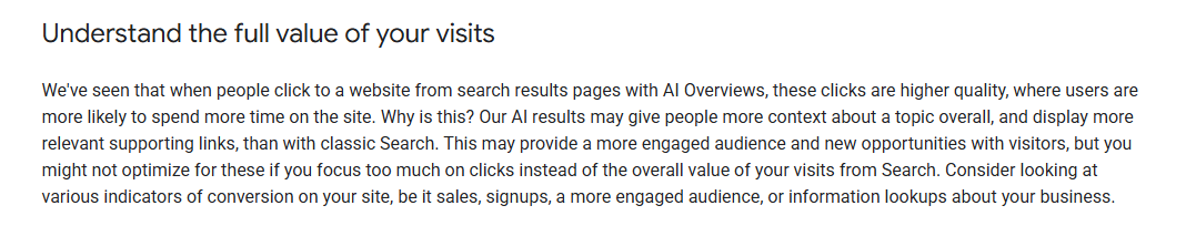"New" information from Google on how to drive success in AI Search: developers.google.com/search/blog/20…

I'll save you a click:

- Make great content
- Use structured data
- Vary your content formats for multimodality

Oh, and don't measure traffic.