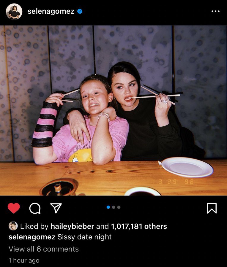 This is funny how when it's selena gomez liking, it's "she's so supportive" but when it was hailey it's "she's so obsessed". Hailey was the girl's girl when selena was still being shady