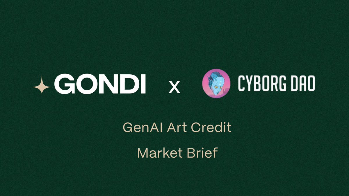 GONDI (@gondixyz) on Twitter photo GONDI × <a href="/cyborgDAO/">Cyborg DAO</a> – GenAI Art Credit - Market Brief
Liquidity without liquidation: Collectors can now unlock capital from culturally and artistically significant GenAI pieces—like Lost Robbies — at attractive LTVs.
Gondi-enabled price discovery: GONDI supports price discovery GONDI × <a href="/cyborgDAO/">Cyborg DAO</a> – GenAI Art Credit - Market Brief
Liquidity without liquidation: Collectors can now unlock capital from culturally and artistically significant GenAI pieces—like Lost Robbies — at attractive LTVs.
Gondi-enabled price discovery: GONDI supports price discovery