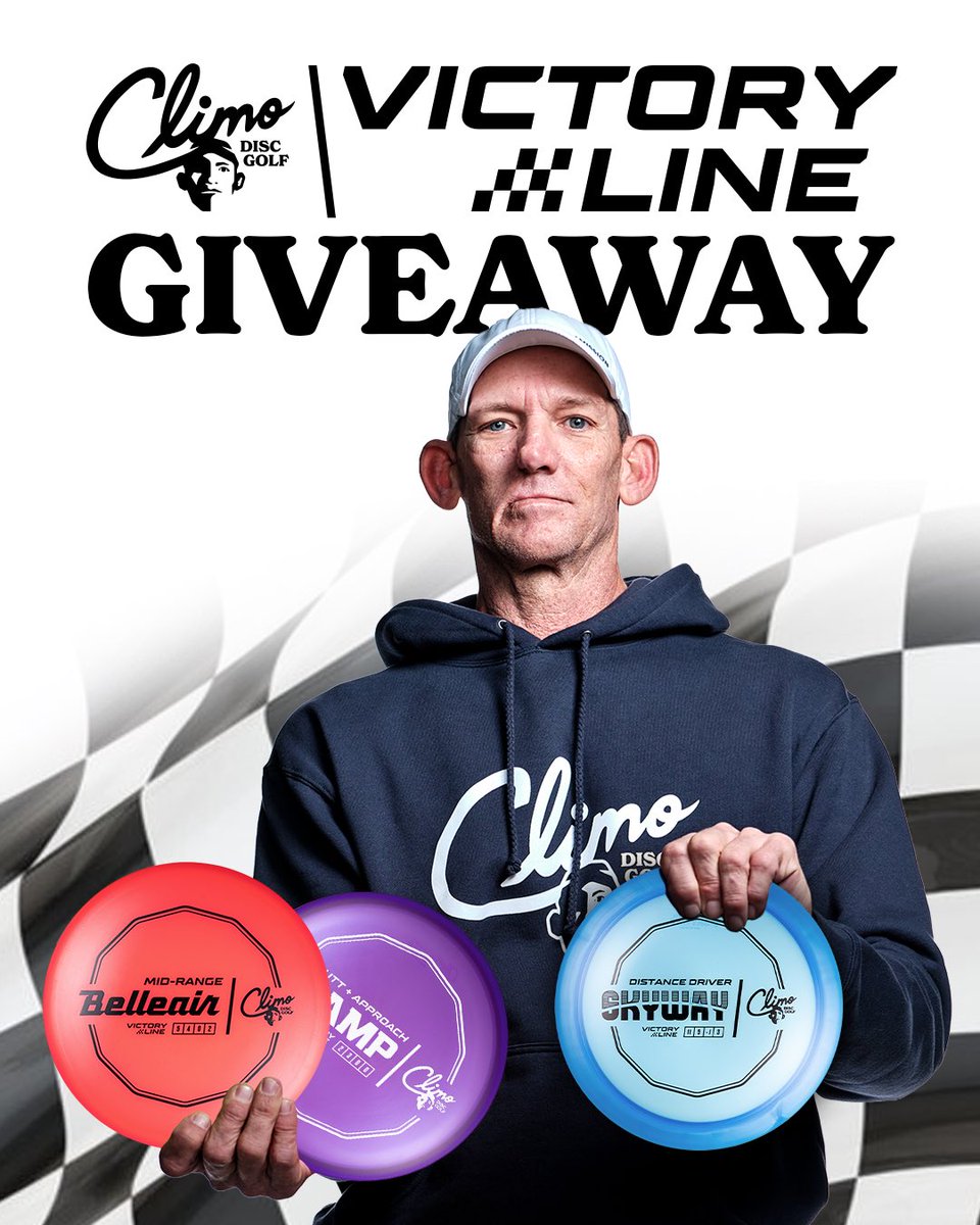 ClimoDiscGolf's tweet image. Victory Line Giveaway 🏁
With the release of the Victory Line today at 3pm ET, we wanted to share some of these discs with you! We’re giving away 6 sets of the Victory Line (Champ, Belleair & Sky). All you need to do to enter is tag 3 friends who you think should try these discs…