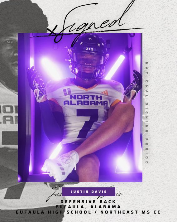 Justin Davis is in
#ThePrideof25

🏈 DB
📍 Eufaula, Alabama 
🏫 Eufaula HS / Northeast MS CC

Welcome back home Justin!

#RoarLions