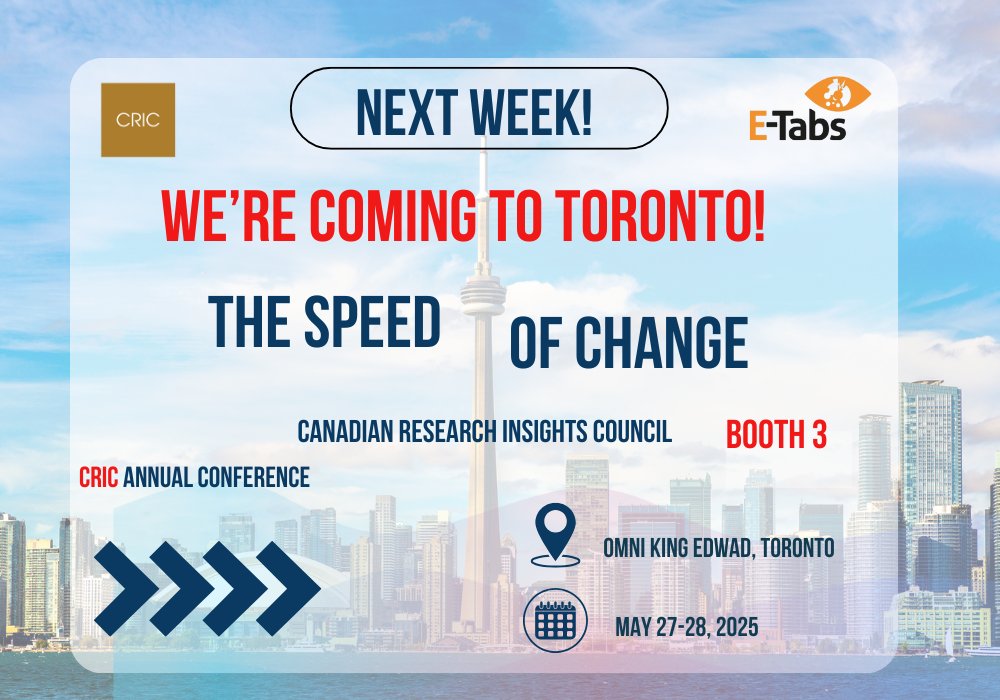 The  E-Tabs Team are gearing up to head to the Canadian Research Insights Council (CRIC) Conference: The Speed of Change ⚡

We can’t wait to  share how our report automation solutions can supercharge your efficiency📊 
 Read more here: e-tabs.com/newsevents/e-t…

#CRIC2025 #CRIC