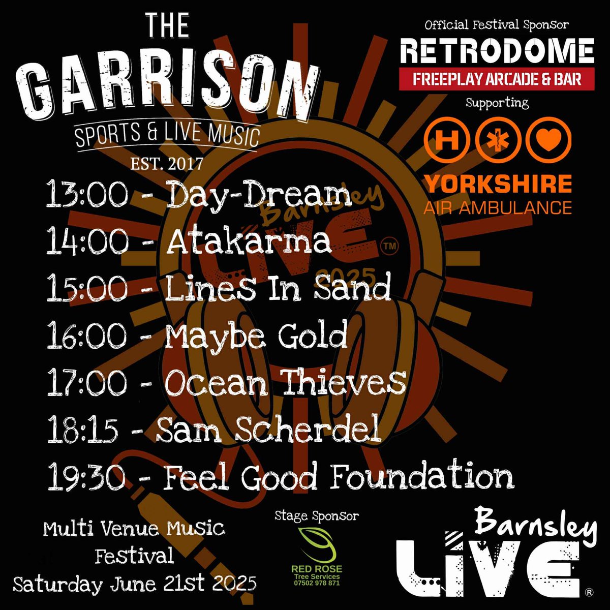 ANNOUNCEMENT

Eyup &amp; Down will be managing the The Garrison stage at next month's Barnsley Live 

Gunna be another reight day.