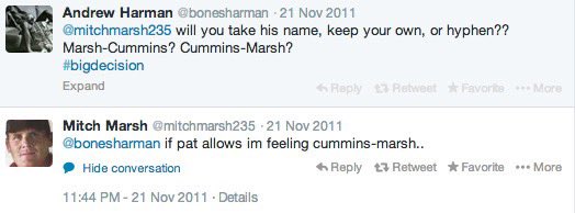 filmkirbys's tweet photo. now i always knew pat cummins and mitch marsh were good buddies but i didn’t know their lore ran that deep oh my god?! my best discovery of the day 😭🙏🏼 https://t.co/vwP0i2oUOF