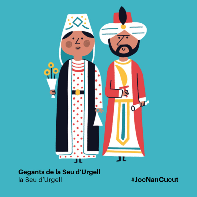☺️ Us volem explicar cosetes dels personatges que surten al #JocNanCucut.

👑 Coneixeu Abd al-Ramhan i Constança? Són els #gegants de la Seu d'Urgell i representen a un rei moro i una vescomtessa de Castellbò. Com a homenatge al @festivaljocpirineu tindran la seva carta.