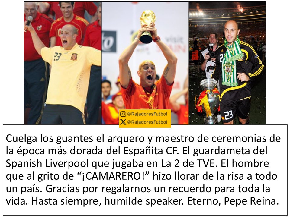 Hasta siempre, humilde speaker. Eterno, Pepe Reina⚽️🇪🇸🫡 <a href="/PReina25/">Pepe Reina</a>