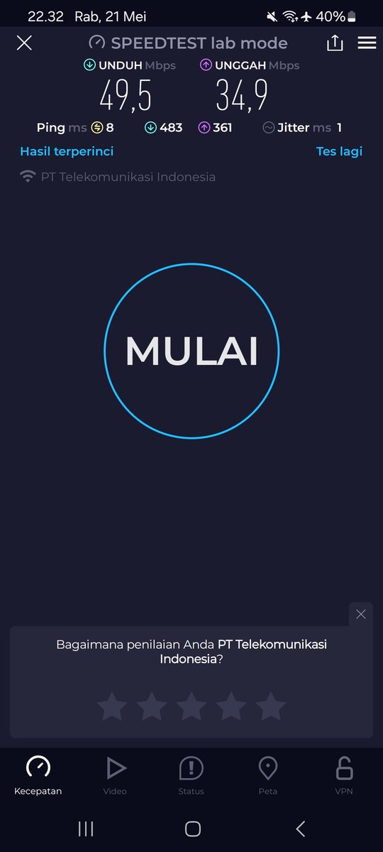 sungo222's tweet photo. Paket 100 mbps speed masih 50mbps , sudah di refresh dri sistem katanya tetapi saya cek masih aja 50mbps , gimana ini?? @IndiHome https://t.co/ZrKSMPqQ6i