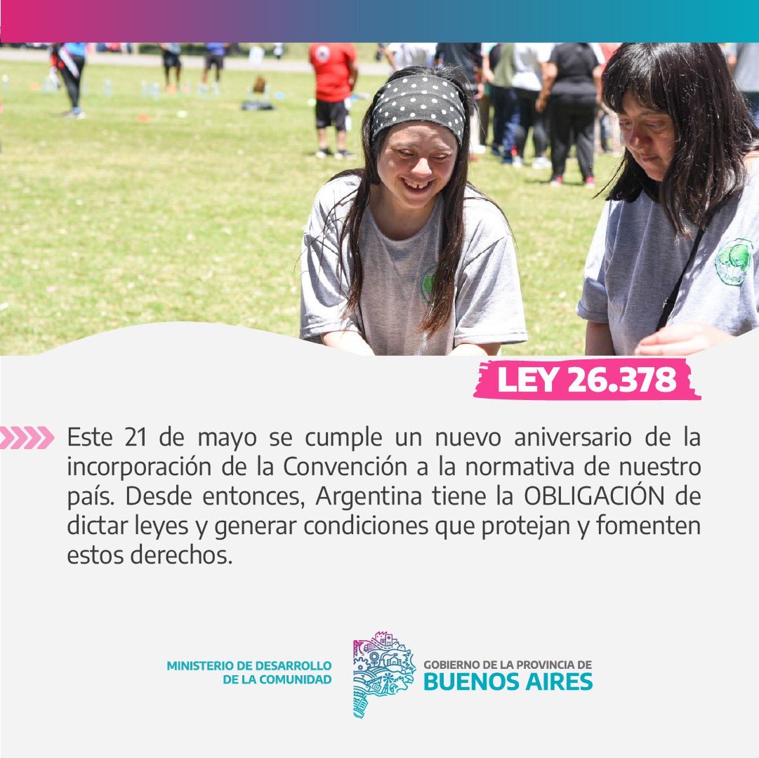 PoliticasPBA's tweet photo. 📌 En el aniversario de la incorporación a la Convención sobre los Derechos de las Personas con Discapacidad en Argentina, reafirmamos nuestro compromiso de seguir trabajando para garantizar derechos y oportunidades para todas las personas❤️🙌🏻 https://t.co/uk4JkxvuzD