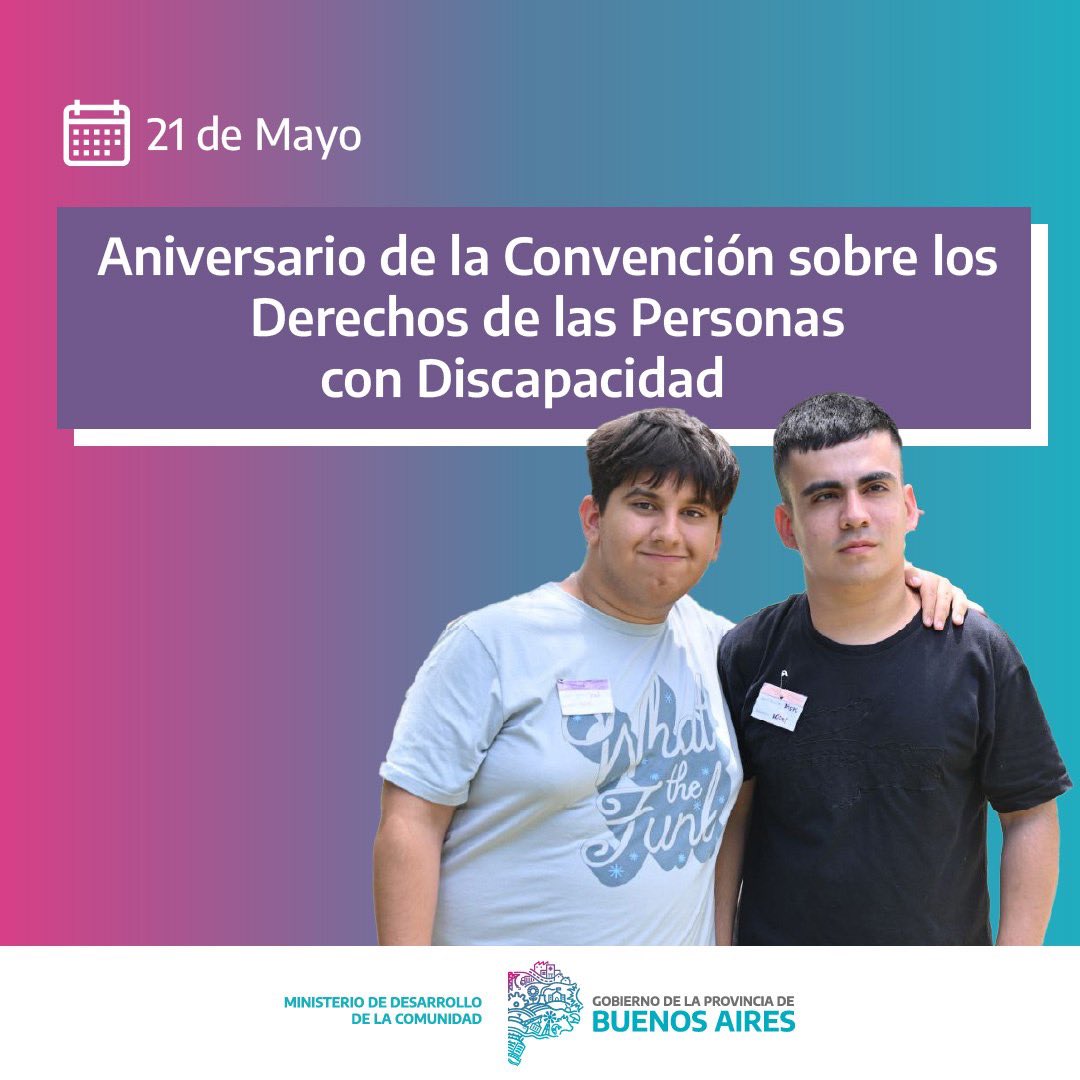 PoliticasPBA's tweet photo. 📌 En el aniversario de la incorporación a la Convención sobre los Derechos de las Personas con Discapacidad en Argentina, reafirmamos nuestro compromiso de seguir trabajando para garantizar derechos y oportunidades para todas las personas❤️🙌🏻 https://t.co/uk4JkxvuzD