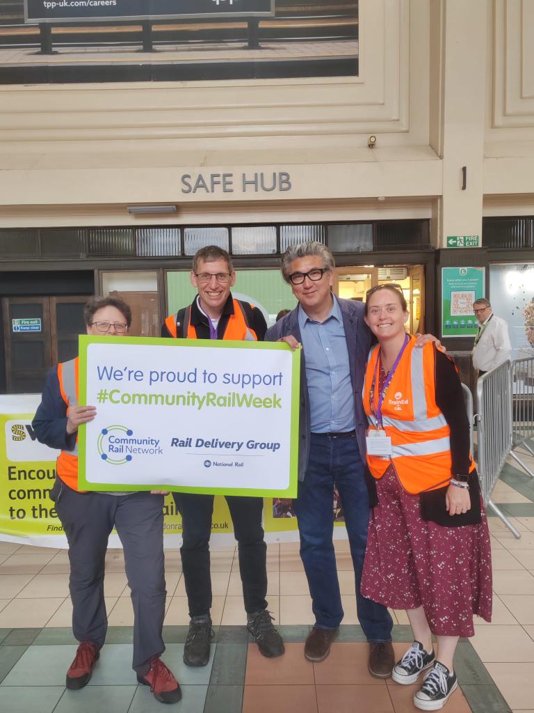 Tyne Valley Community Rail Partnership (@tvcrp) on Twitter photo #communityrailweek Our officer joined colleagues from Community Rail Lancashire and across the industry to help out at Leeds Station Safety Week. A great initiative and an enormous amount of work by <a href="/networkrail/">Network Rail</a> and all train operators. <a href="/northernassist/">NORTHERN 🚆</a> mascot Whistle enjoyed it! #communityrailweek Our officer joined colleagues from Community Rail Lancashire and across the industry to help out at Leeds Station Safety Week. A great initiative and an enormous amount of work by <a href="/networkrail/">Network Rail</a> and all train operators. <a href="/northernassist/">NORTHERN 🚆</a> mascot Whistle enjoyed it!