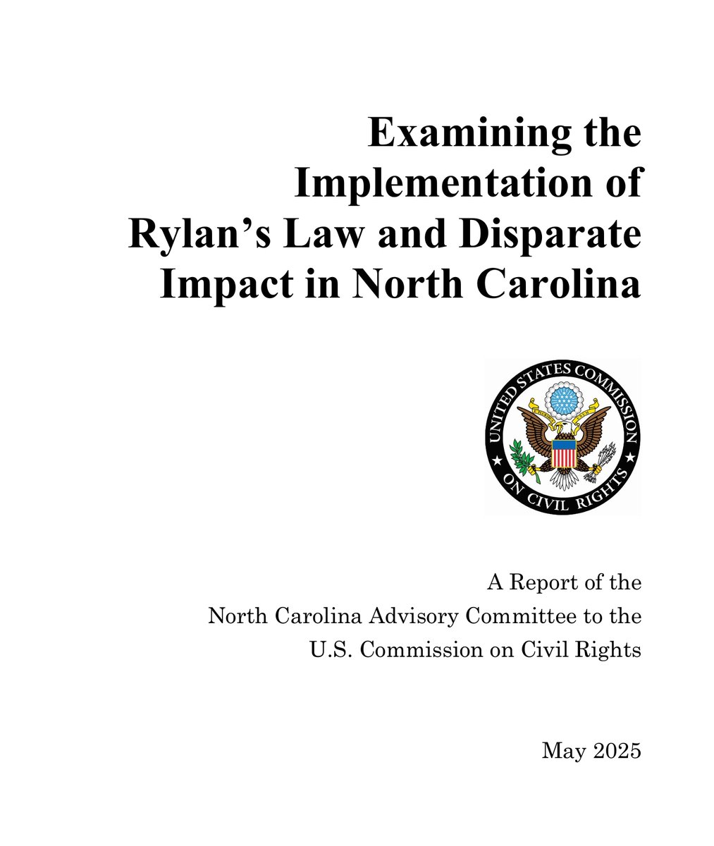 The #NorthCarolina Advisory Committee has released a report examining the impact of Rylan’s Law, a 2017 law that requires more oversight in child custody cases.

usccr.gov/reports/2025/e…