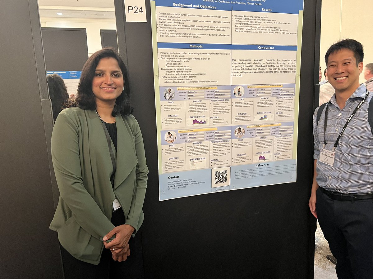 Super proud to see Dr Charu present our work on Personas to guide documentation burden training and tools.

(AI scribes are great but not a cure-all) #CIC25 <a href="/AMIAinformatics/">AMIA</a>