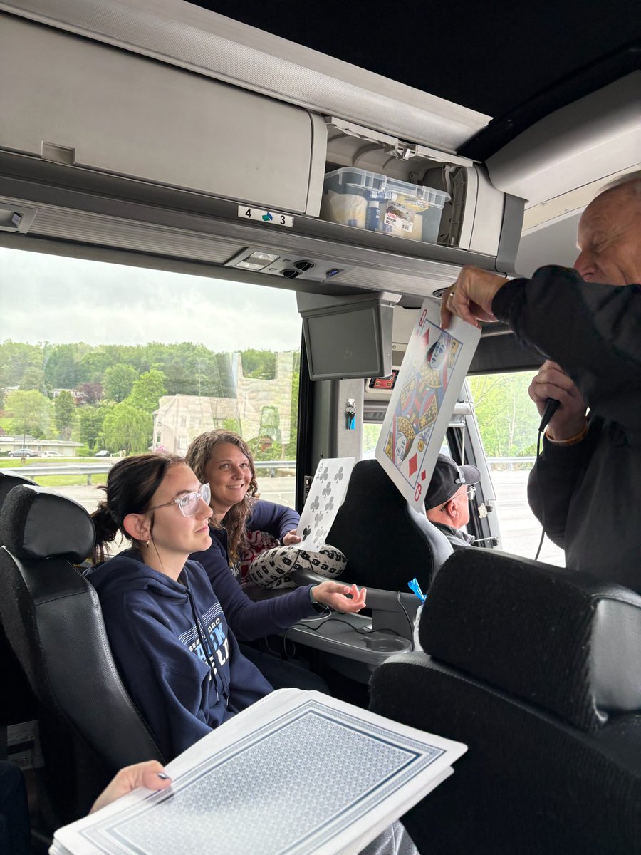 Playing games on the bus ride!