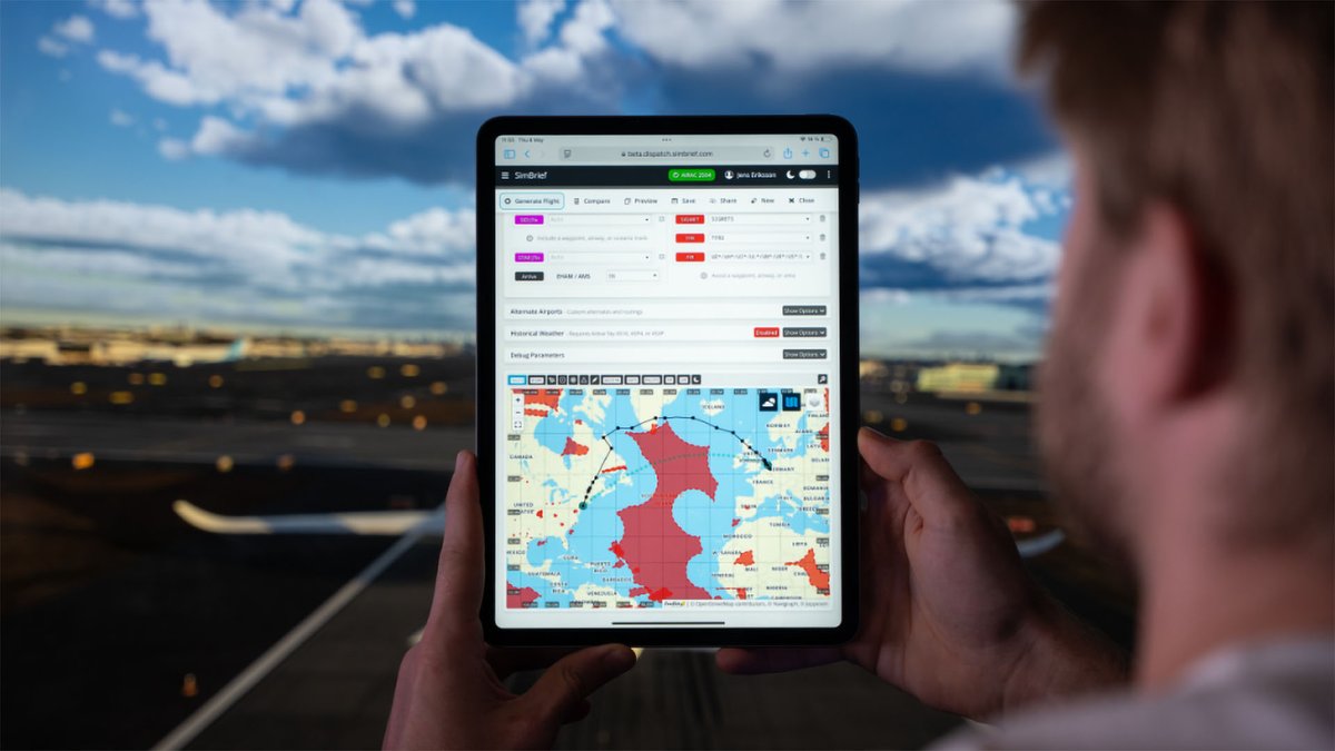 Abriael's tweet image. #Simbrief, the popular flight planner for #flightsimulators, received a big update including a shiny new route calculation engine that can avoid weather, flight restrictions, and ETOPS areas.🛫