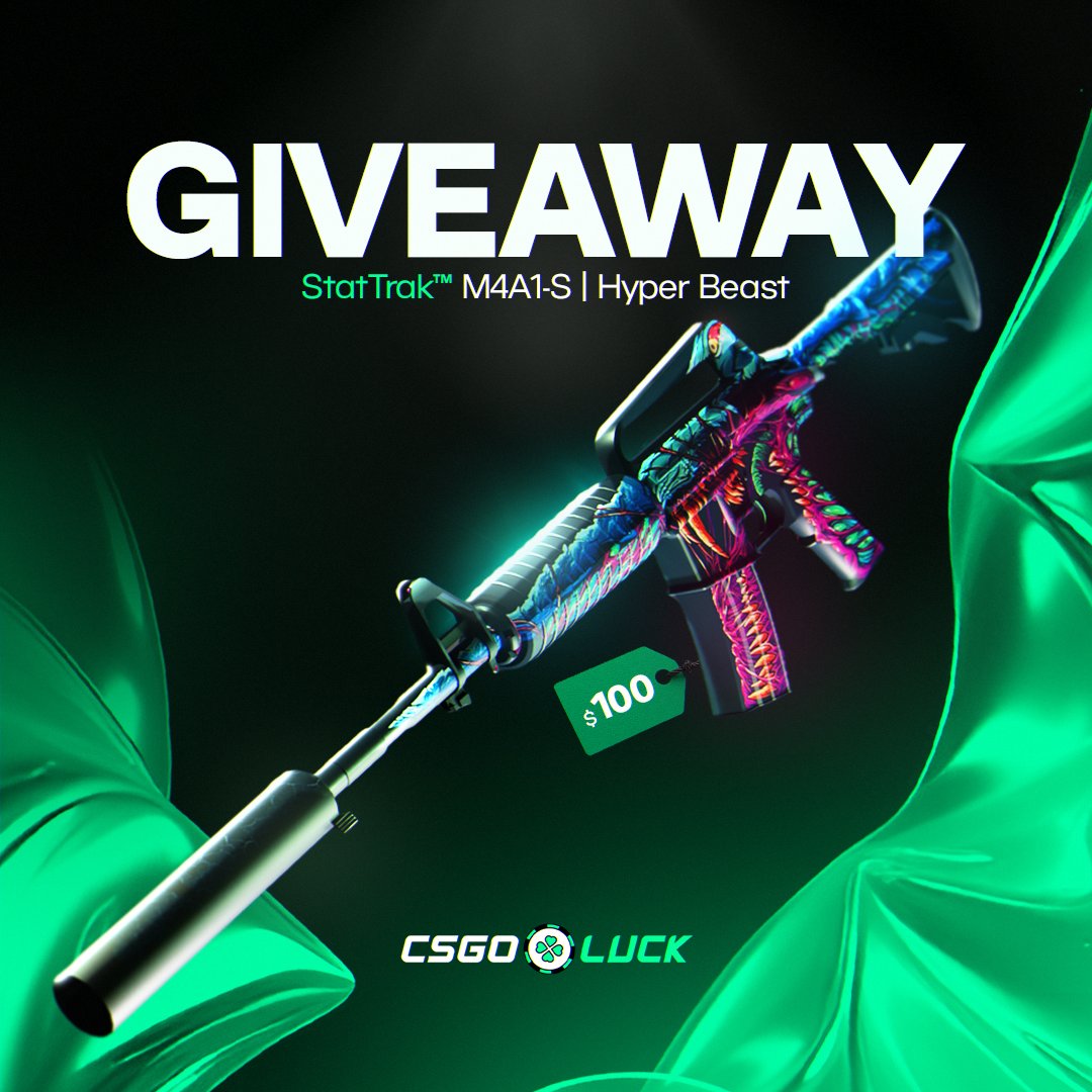 🎉 StatTrak M4A1-S | Hyper Beast | $100🎉

To enter:

✅ Follow me &amp; <a href="/officialcsluck/">CSGOLuck.com</a> 
✅ Like &amp; Retweet
✅ Tag a friend in the comments

Good Lucks🧡
