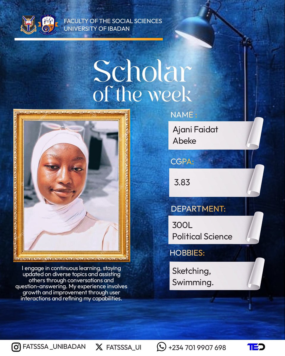 FATSSSA_UI's tweet photo. On this week's Student Spotlight: Meet our standout personalities! https://t.co/jHm5SzuLV0