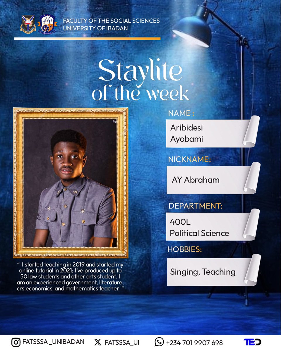 FATSSSA_UI's tweet photo. On this week's Student Spotlight: Meet our standout personalities! https://t.co/jHm5SzuLV0