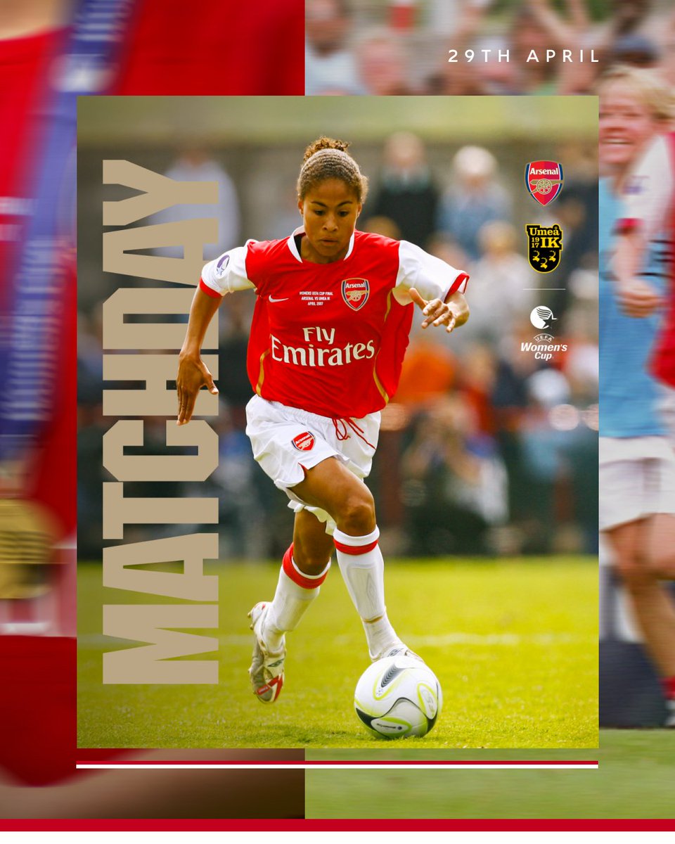 🔴 𝗠𝗔𝗧𝗖𝗛𝘿𝘼𝙔 ⚪️

🆚 Arsenal 1-0 Umeå IK (on aggregate)
🗓️ Sunday, 29 April 2007
⏰ Kick-off 12pm
🏟️ Meadow Park, Borehamwood
