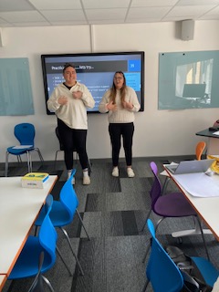 Year 2 Education students <a href="/UoG/">s</a> - great job at presenting their ideas and demonstrating understanding of supporting children with SEND using multi-sensory approaches . #makingithappen
Thank you for teaching me some new signs too ⭐