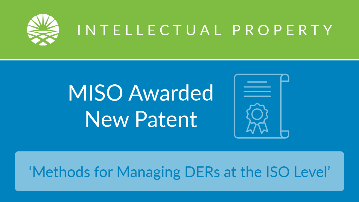 MISO was awarded its 7th U.S. patent for new methods to manage Distributed Energy Resources (DERs) in ISO markets, supporting FERC Order 2222.

Read more on the MISO Matters blog: ow.ly/18YH50VWsyu

#EnergyTwitter