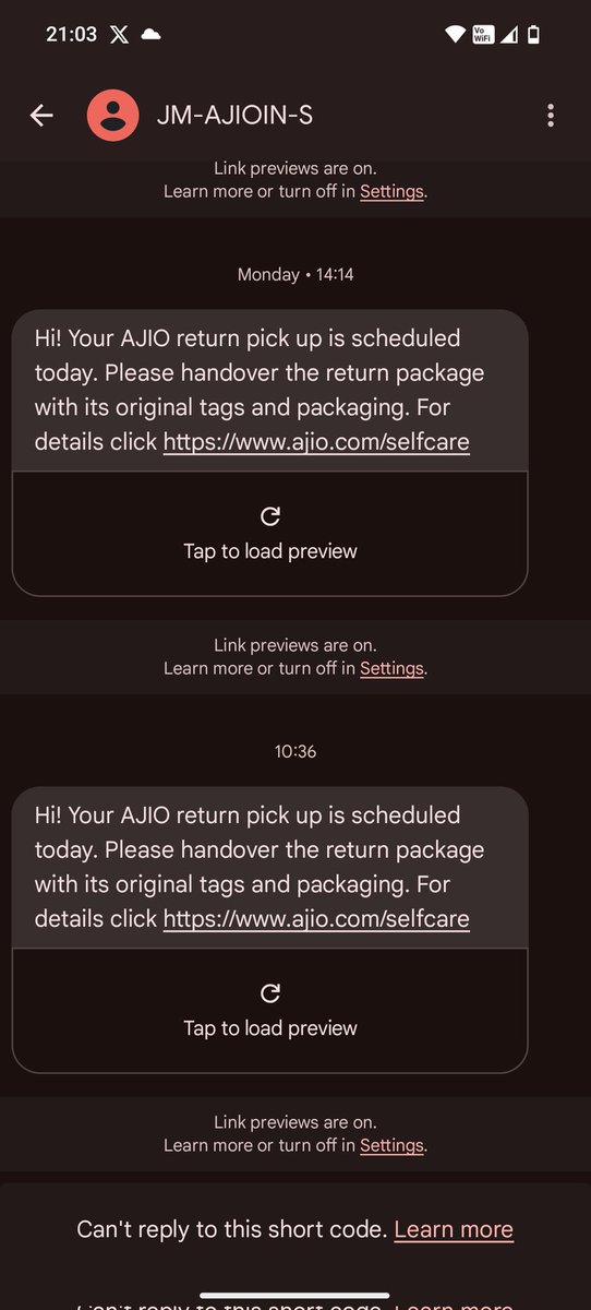 _Sbhardwaj's tweet image. @AJIO_Life @AJIOCare Scheduled my return (RT181482441) for today, May 21, 2025, after months of delays, and still no one showed up by 9:09 PM IST! Ordered March 26, got a damaged product, and you keep failing. This is beyond pathetic—do your job or I’m done! #AJIOFail