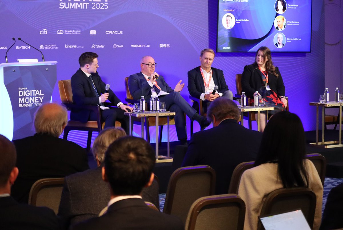 OMFIFDMI's tweet image. 馃摐 Can crypto regulation support rather than restrict innovation?
Speakers at OMFIF鈥檚 Digital Money Summit 2025 discuss crypto regulation as an equaliser, not a barrier.
Speakers include: @AtlanticCouncil, @eucommission and @binance
Moderated by OMFIF鈥檚 Lewis McLellan.