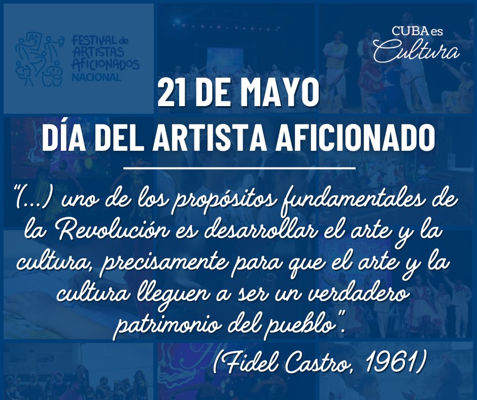 🇨🇺 Bajo el principio de la cultura como derecho de todos los cubanos, en 1961 se abrieron las primeras escuelas de #InstructoresDeArte y, con ellas, la posibilidad de desarrollar un movimiento de artistas aficionados en todo el país.¡Feliz #DíaDelArtistaAficionado!
#CubaEsCultura