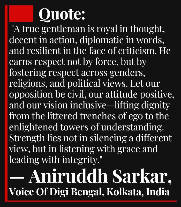 aniruddhsarkar9's tweet photo. Quote: — Aniruddh Sarkar, Voice Of Digi Bengal, Kolkata, India

#Respect #Diplomacy #Leadership #PositiveAttitude #InclusiveVision #GlobalValues #AniruddhSarkar #VoiceOfDigiBengal #newslaundry #LinkedInPost 

#ArnabGoswami #AmitMalviya #AbhijitIyerExposed https://t.co/EQ3iqpBqHK