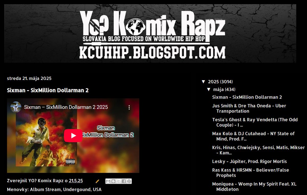 New Album
Sixman - SixMillion Dollarman 2 kcuhhp.blogspot.com/2025/05/sixman…