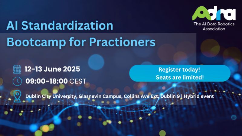 The ADAPT Centre (@adaptcentre) on Twitter photo 🚀 Ready to Level Up Your Career? Join the Adra - AI-Data-Robotics-Association AI Standardisation Bootcamp for Practitioners! <a href="/Adra_eu_/">Adra | The AI, Data and Robotics Association</a>
This bootcamp offers a comprehensive introduction to the landscape of #AI #standardisation, with a particular focus on both International and 🚀 Ready to Level Up Your Career? Join the Adra - AI-Data-Robotics-Association AI Standardisation Bootcamp for Practitioners! <a href="/Adra_eu_/">Adra | The AI, Data and Robotics Association</a>
This bootcamp offers a comprehensive introduction to the landscape of #AI #standardisation, with a particular focus on both International and