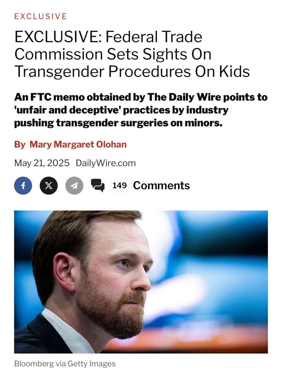 If you walked outside this morning, you will have heard a desperate screeching sound emanating across America, as trans activists woke up to news the FTC is preparing to go after the trans medical industry for “unfair and deceptive trade acts and practices.” 💥

“There is now