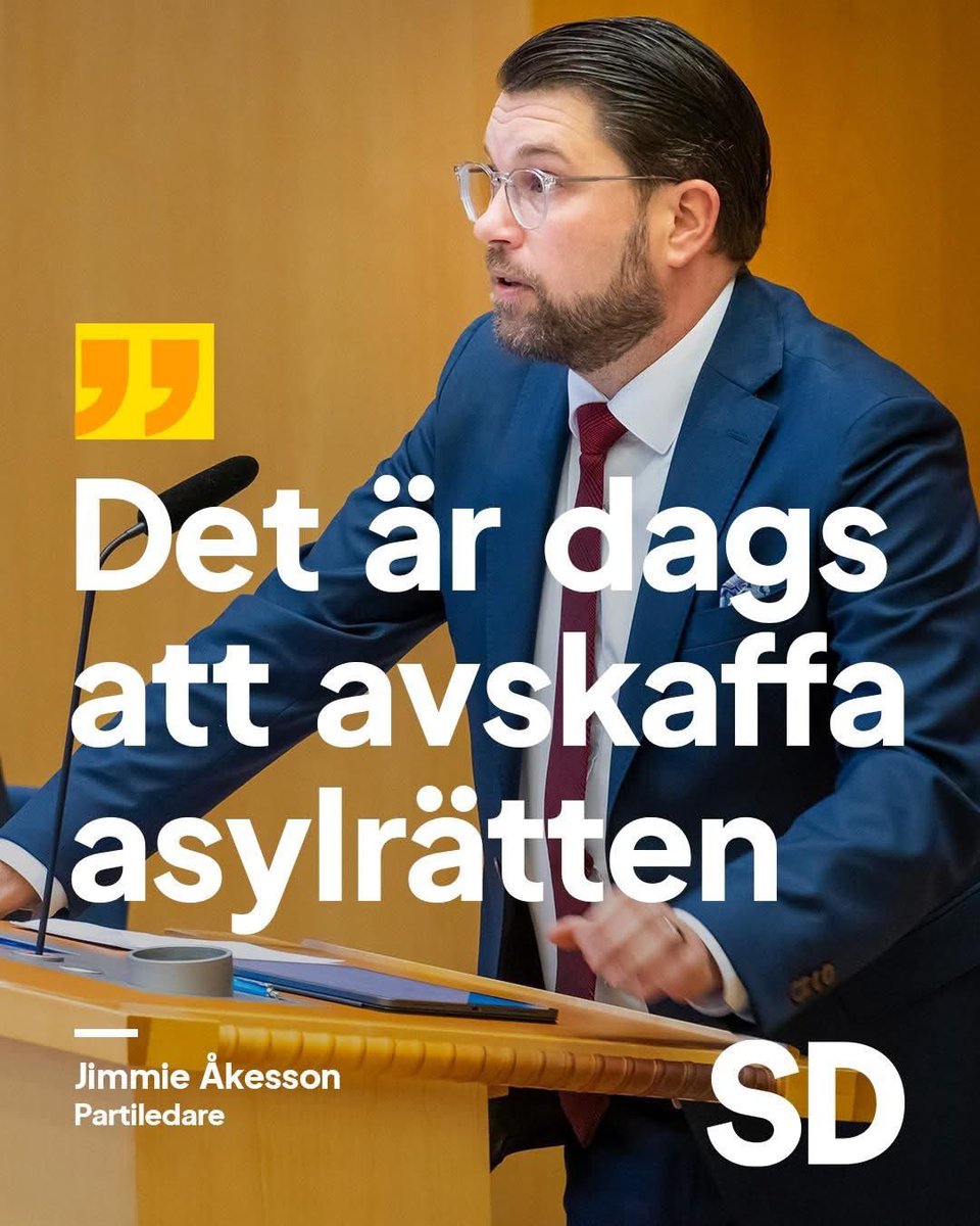 Sveriges säkerhet måste sättas främst – även när det krockar med asyl­rätten. Inför valet 2026 kommer vi därför kräva att Sverige ges möjlighet att helt stoppa migration.

Idag skriver Ludvig Aspling och jag en debattartikel i Svenska dagbladet.

Länk i kommentarsfältet.