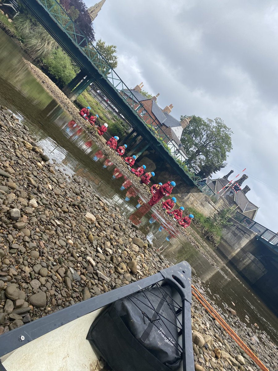 Canoeing for Groups 1 and 3 on the river Esk today. Just stopped for a spot of lunch on an island then off to Whitby. It’s hard work as it’s a bit windy today. <a href="/EastBarnby/">East Barnby</a>