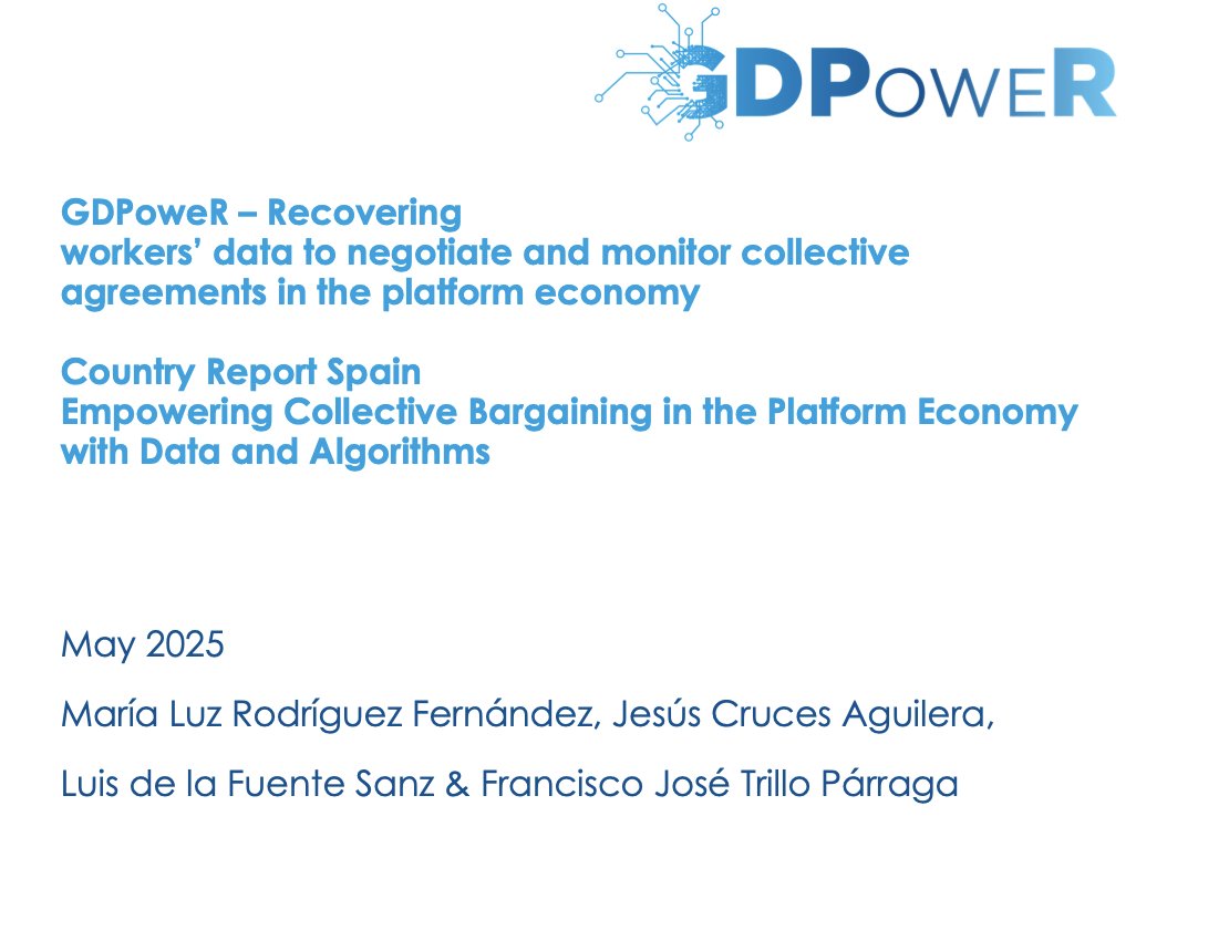 rodriguezluz_'s tweet photo. Hemos trabajado muchos meses con repartidores, conductores, plataformas y actores sociales para culminar el proyecto europeo #GDPoweR. Aquí podeis leer en acceso abierto nuestro informe:
https://t.co/GT57piwx78 @fundacion1mayo @uclm_es @UGT_Comunica @Adigital @CEOE_ES https://t.co/fpyHVVG7LJ