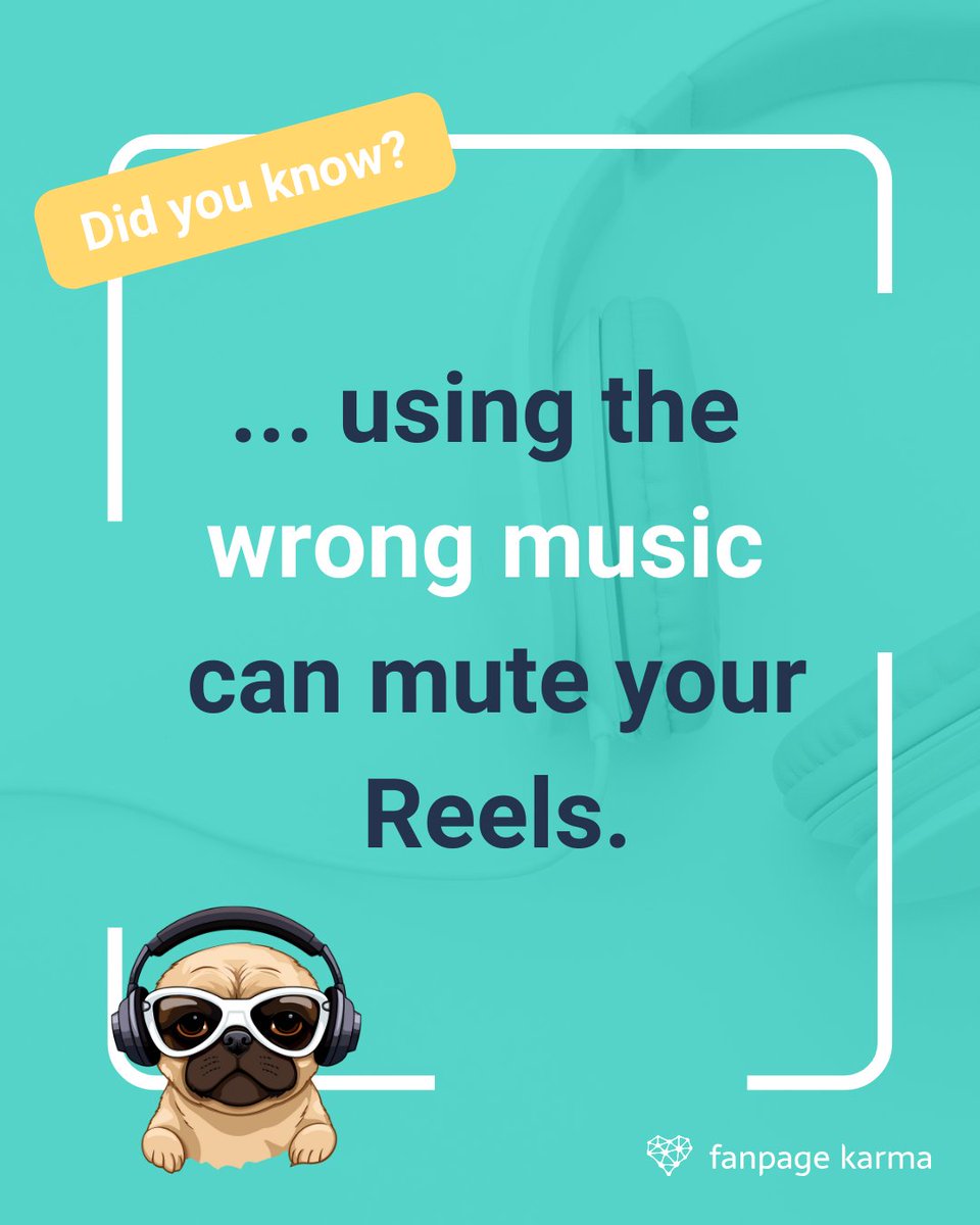 fanpagekarma's tweet photo. Using the wrong music can mute your Reels. 😳 If you’re a brand, most trending songs are off-limits.

Want to keep your content copyright-safe and sounding great? Use royalty-free music instead. https://t.co/aH3yuzTyqy