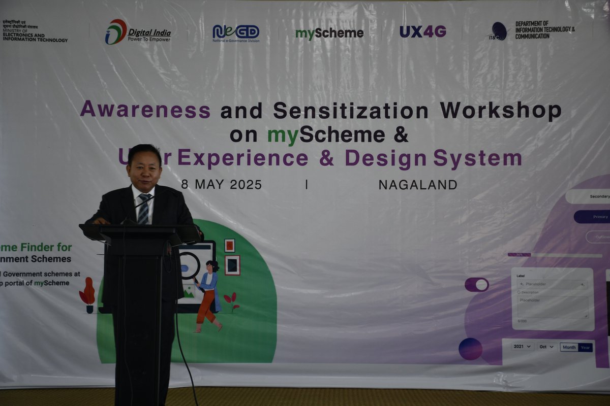 NeGD in collaboration with the Department of IT&amp;C, Government of Nagaland, conducted an Awareness &amp; Sensitization Workshop on myScheme for state officials across departments. The session marked strong step toward digital transformation in state.
 #eGovernance #DigitalIndia