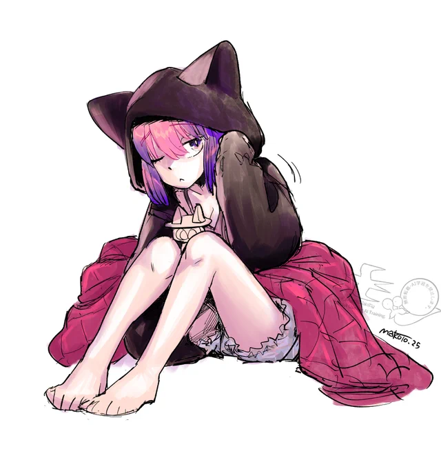 4巻で使わなかった小町ラフに着彩次はもっとかわいい服着せてあげたいな#渡り鳥とカタツムリ 