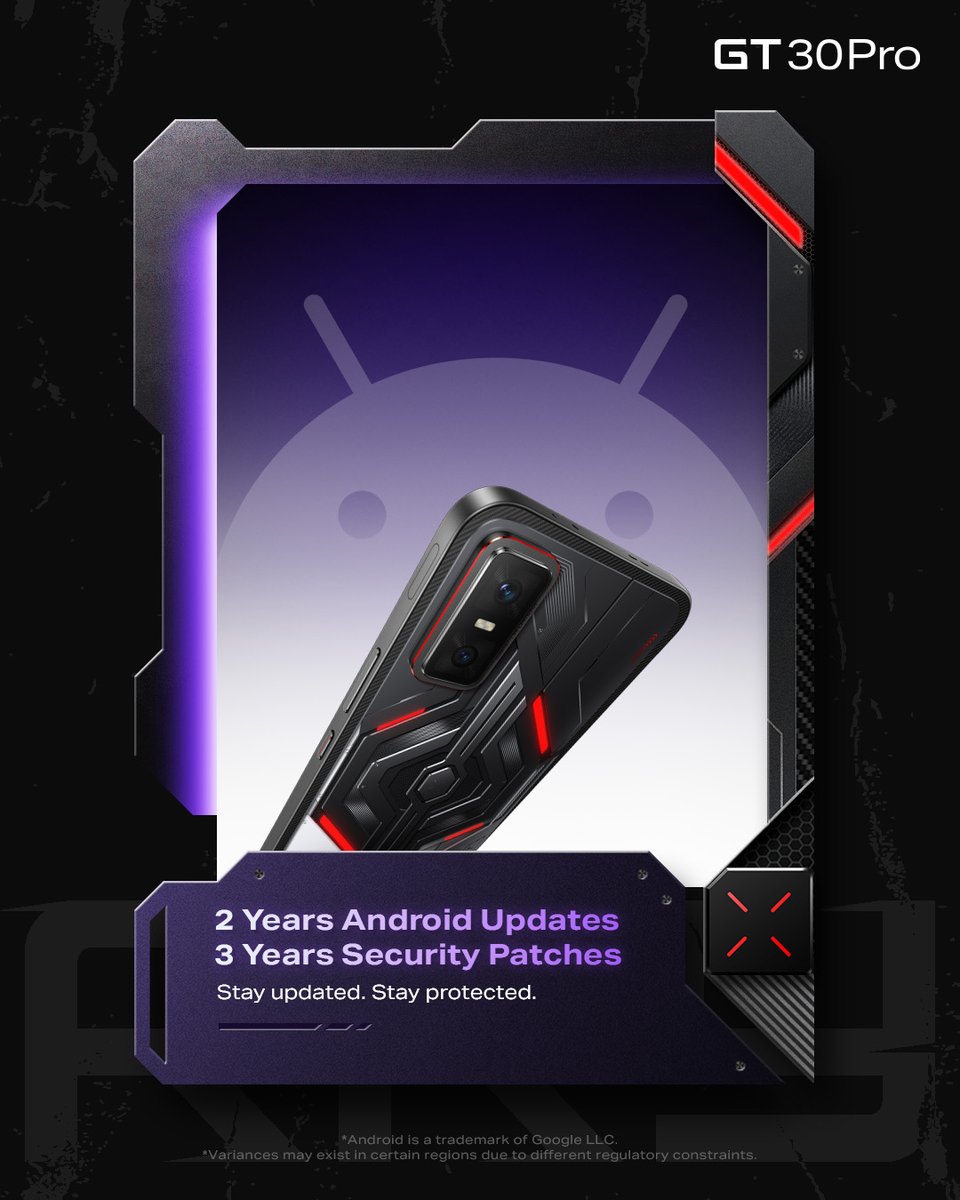 Power that lasts. Protection that matters.
With long-term updates and next-level security, GT 30 Pro is built to #CARRRRRRY every mission — today and beyond.
#InfinixGT30Pro #OutplayTheRest #InfinixGTVERSE #OfficialGamingPhone