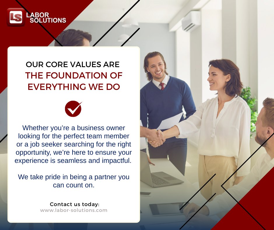 Looking for the right team member or the perfect job opportunity? We've got you covered! 

Partner with us and experience the difference of having a reliable ally by your side. Visit us at labor-solutions.com/services/emplo… 

#Teamwork #CareerGrowth #BusinessSuccess #LaborSolutions