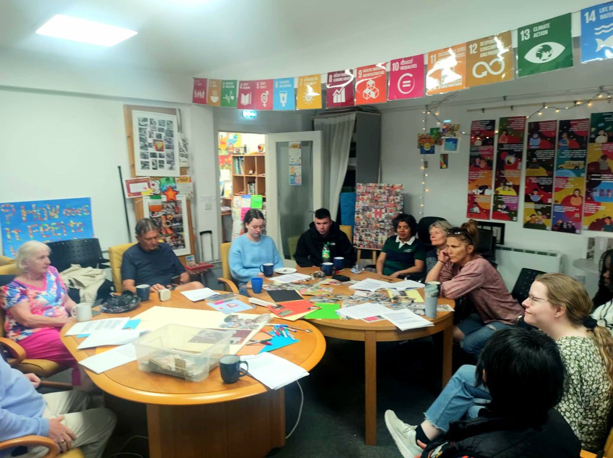 ATDIreland's tweet photo. Wonderful @ATDIreland Community Open House, continuing our 'Wall of issues' project, Singalong with Maurice Hurley, great cooking, gardening &amp; conversations.
#Community #skillsharing https://t.co/nav6QUjJpf