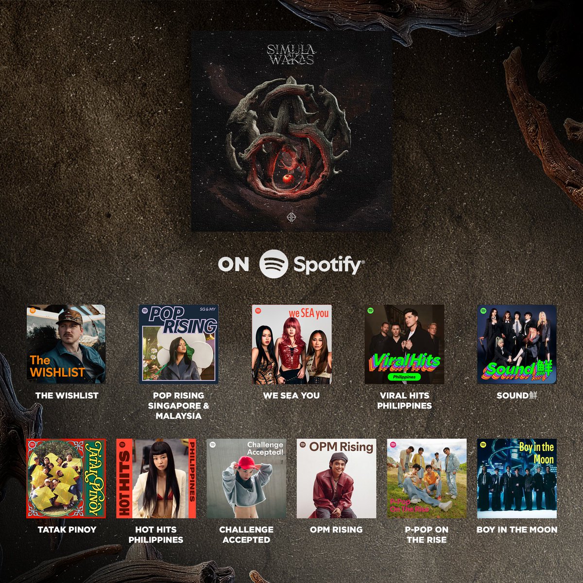 🍎 Simula at Wakas Spotify Playlists

HUY!! Nasan tayo? DUN sa Spotify playlists! 

Thank you for streaming Simula at Wakas and featuring us on these Spotify playlists. 🙏 

Stream Simula at Wakas EP:
open.spotify.com/album/04tWizEP…

#SB19 #SimulaAtWakas #SB19SaW