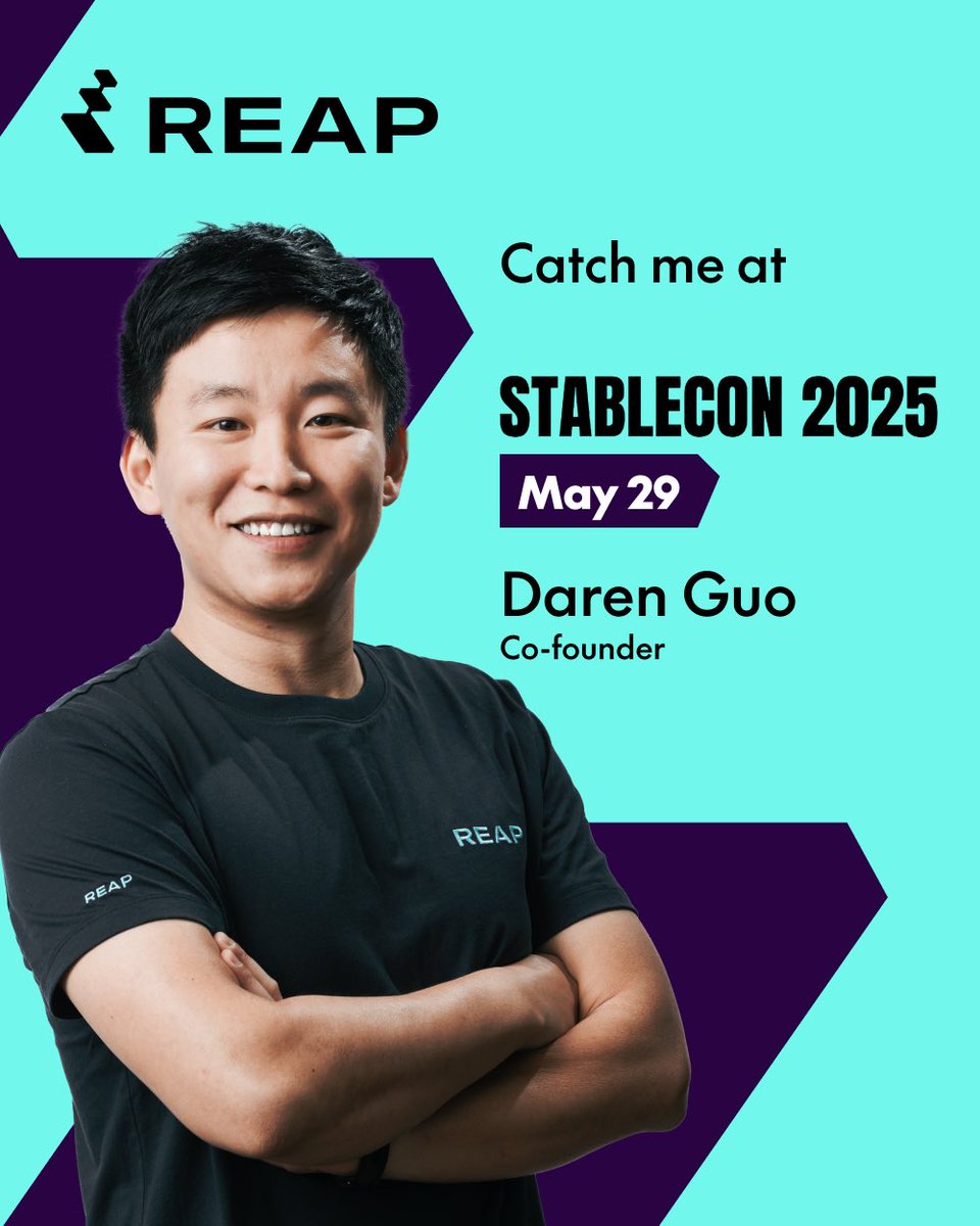 Hey NYC 👋🏻

The <a href="/ReapGlobal/">Reap</a> team and I will be at <a href="/thestablecon/">stablecon</a>  next week – reach out if you’re around. 

#Stablecon2025