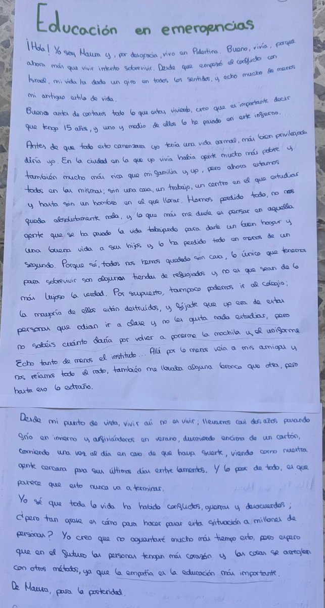 Agradecemos a <a href="/Entreculturas/">Entreculturas</a> la labor del concurso Educación en Emergencias y felicitamos a las alumnas de Cristo Rey,  de 3º de Primaria y de 3º de ESO, cuyas obras han sido seleccionadas por su creatividad, profundidad y compromiso, dando voz a quienes más lo necesitan
<a href="/educsi/">Educación Jesuitas</a>