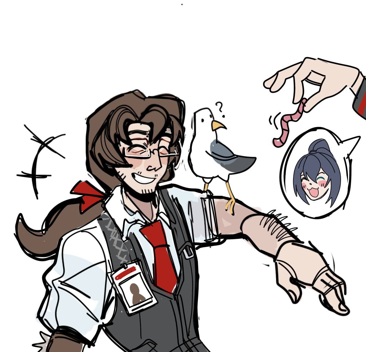 Yanooooooot's tweet photo. Yayyy Gregor and his seagull bud 

𓆝 𓆟 𓆞 𓆝 𓆟𓆝 𓆟 𓆞 𓆝 𓆟

#gregor #LimbusCompany #LCB https://t.co/lYxb2sf30u