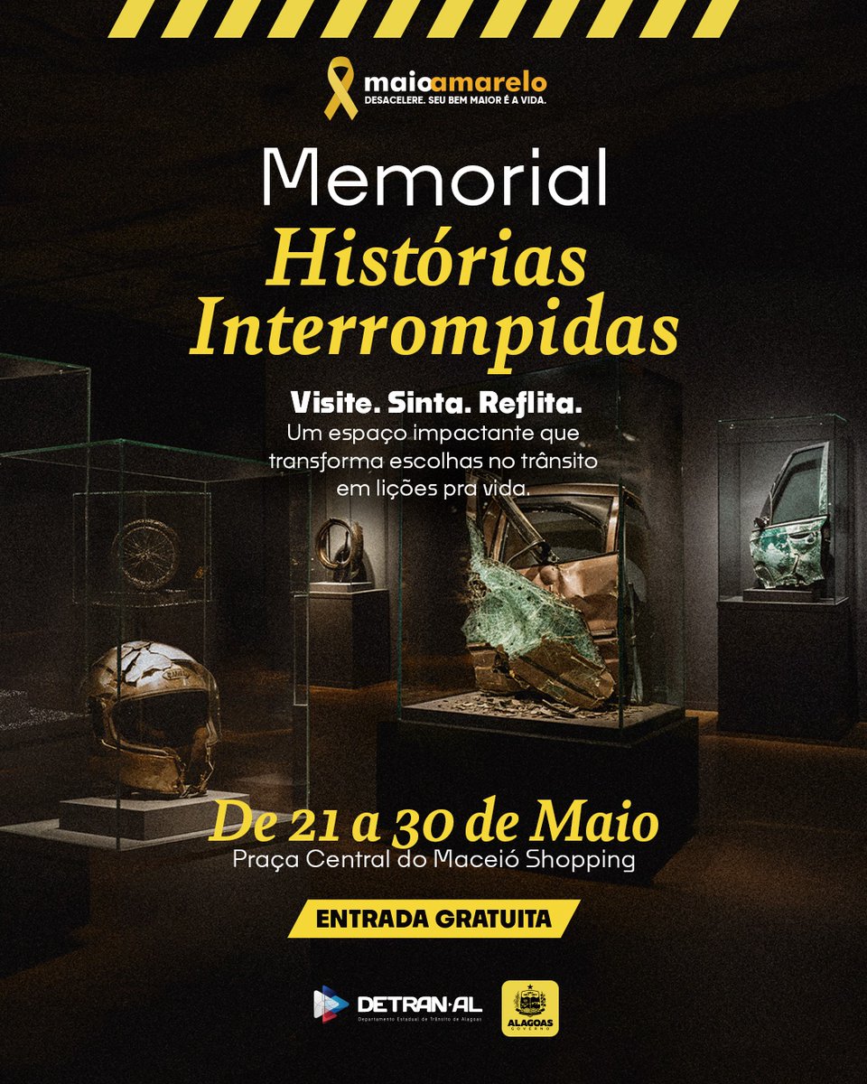 marcofireman_'s tweet photo. Histórias que não deveriam ter fim! 🎗️ A partir de hoje, convido você para uma experiência imersiva e sensorial no Memorial Histórias Interrompidas, no Maceió Shopping. Fragmentos de  vidas marcadas ou findadas por imprudências no trânsito que vão tocar o coração de quem visita: https://t.co/TSZfSM2318