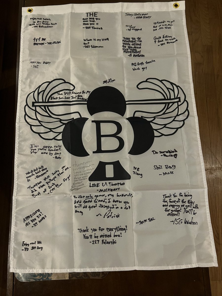 Woke up today, and got a big ass signed guidon from the best unit/battery in any military known to man. Miss y’all way too much my greatest memories was with serving with all you. Please stay safe and love yall (BOLDSTEEL)❤️