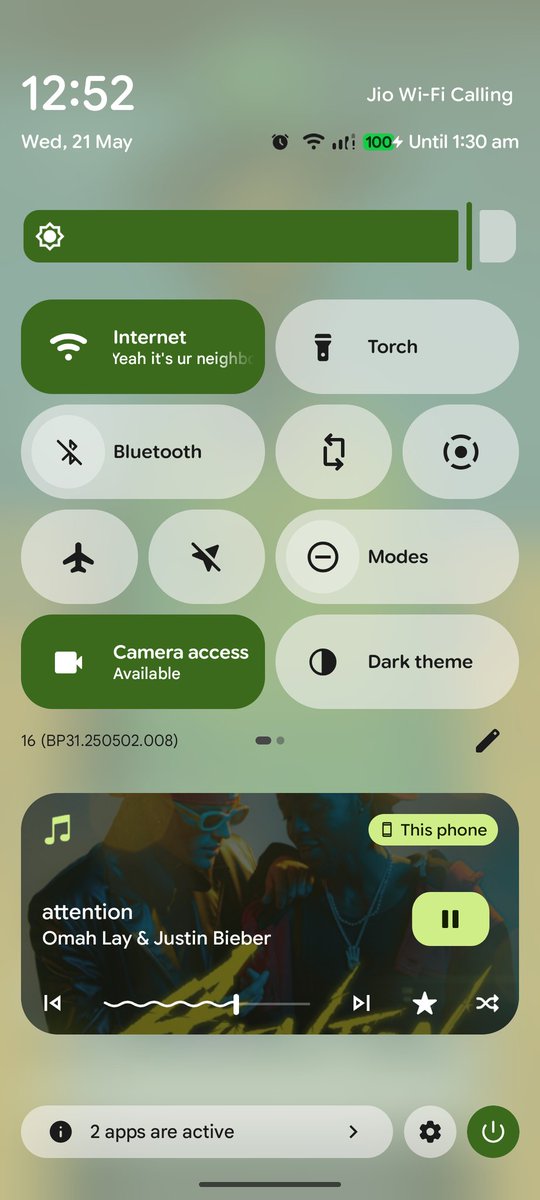 RichieBoss1298's tweet photo. Not a fan of new control centre 🥴🥴🥴

but In love how Google played with colours in UI of #Android16 😍😍😍

My expectations bar have been increased from #iOS19 now 🫡

#iOS185 #iPhone17Pro #iPhone17Air #iPhone16Pro #AppleIntellgence  #GoogleGemini #Pixel9Pro https://t.co/39nzoYoJA0