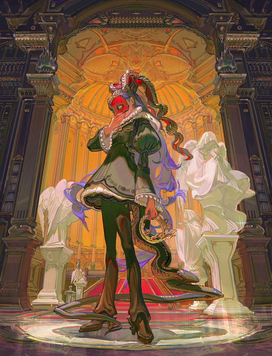 The mask and the crown,  
a benevolent king's dilemma.  
(original character &amp; concept)