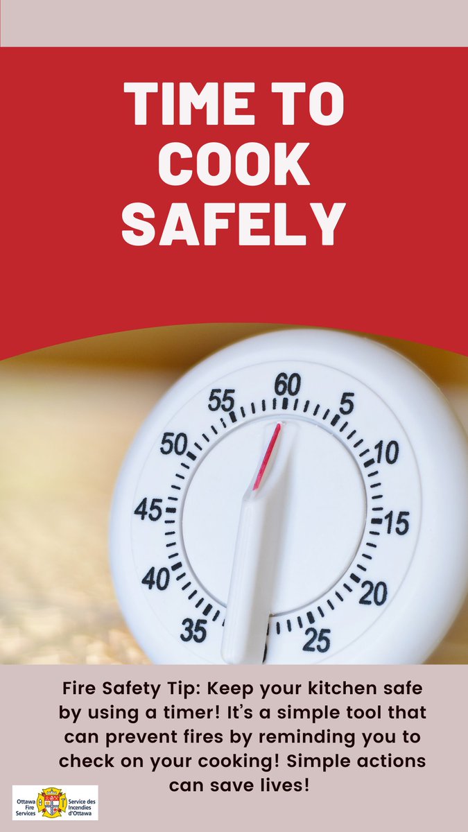 OttFirePrevent's tweet photo. Your smoke alarm shouldn’t be your kitchen timer. ⏲️ Set it, forget it (until it beeps), and keep your meals—and home—safe. #CookSafe #TimerSaves https://t.co/3afuA4FdIZ