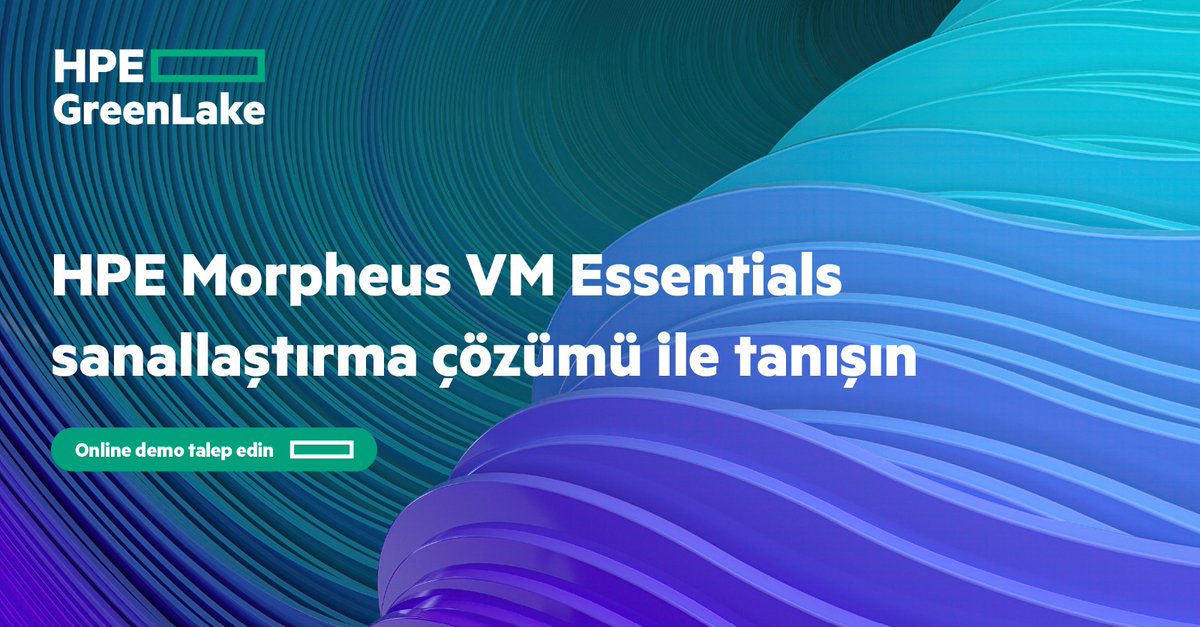 Yeni nesil sanallaştırma artık daha erişilebilir!
HPE Morpheus VM Essentials ile kolay, uygun maliyetli ve güvenilir sanallaştırma, BT altyapınızı güçlendirmek için hazır.
Linkteki formu doldurarak online demo talebinizi iletebilirsiniz:

🔗 hpe.to/6012NQtps